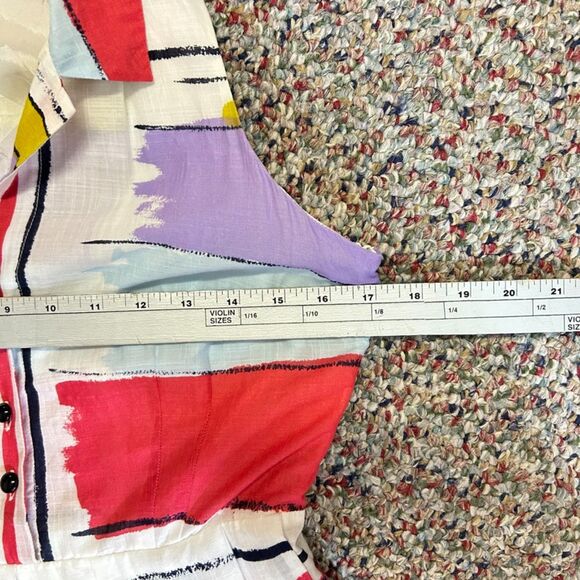 Anthropologie Floreat Multicolor Paint Stripe Fit & Flare Sleeveless Dress Sz 6 - Picture 12 of 15